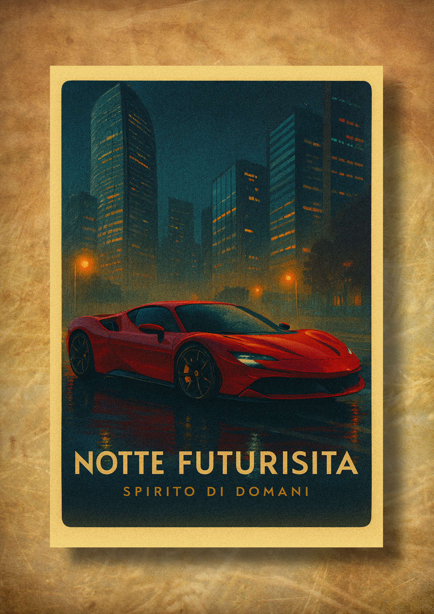 Notte Futurista – z ramką A3
