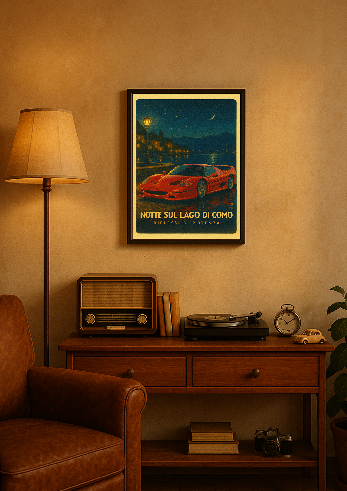 Notte sul Lago di Como – z ramką A3