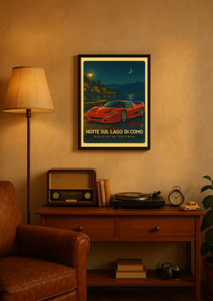 Notte sul Lago di Como – z ramką A3